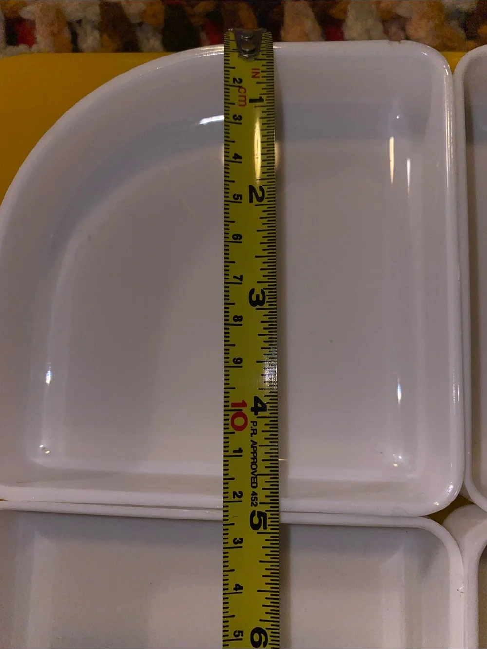 Vintage Yellow and White Removable Sectioned Serving Trays - Set of 4